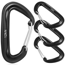 20Pcs High Strength Black Aluminum Carabiner Clip for Camping Hiking