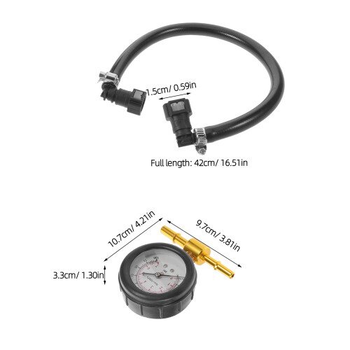 Manomètre Pression Carburant Auto En Alliage Aluminium Multiusage 2