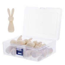 60Pièces Lapin Bois À Peindre Jouets Educatifs Décoration Pâques Beige