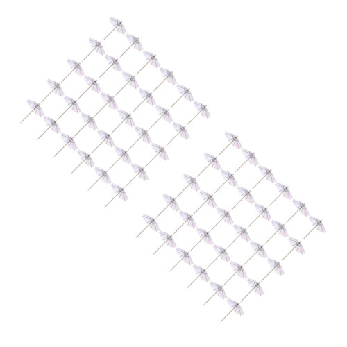 100Pièces Pique Décoratif Bois Parasol Fluorescent 2
