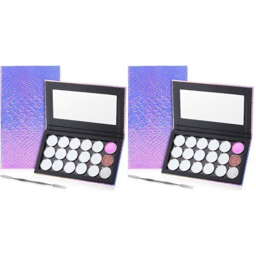 2Sets Magnetic Makeup Palette Empty Assorted Color Eyeshadow Organizer 1
