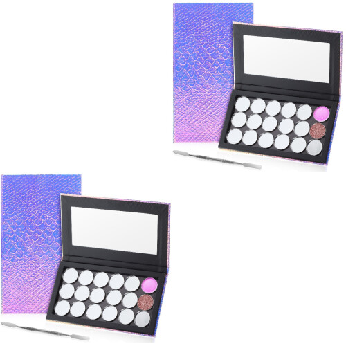 2Sets Magnetic Makeup Palette Empty Assorted Color Eyeshadow Organizer 2