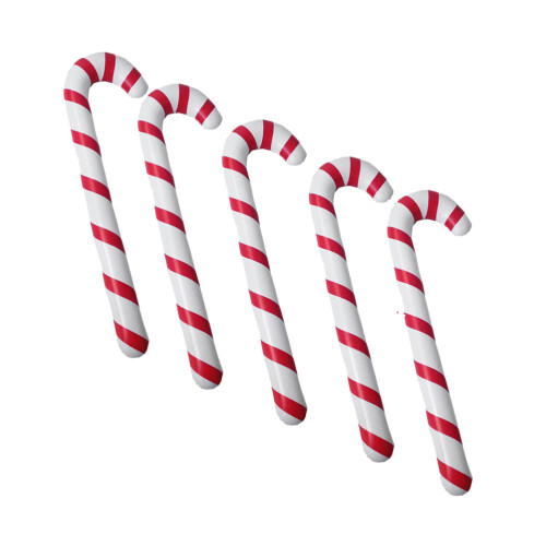 20Pcs Inflatable Candy Cane Crutches White Stripe Holiday Decoration
