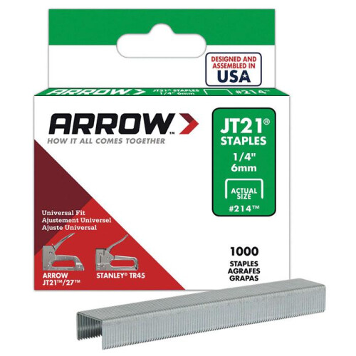 Arrow Arrow JT21 Staples 6mm 1/4'' 1000pk
