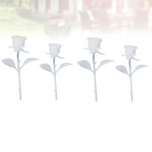 4Pièces Mini Rose Décorative Blanche En Résine, Durable