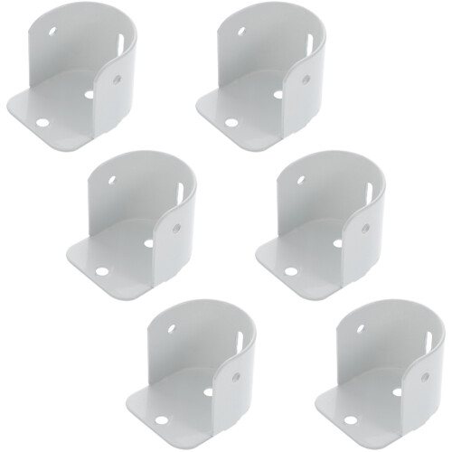 30Pcs White Iron Closet Pole Brackets Easy Install Rod Holders 2