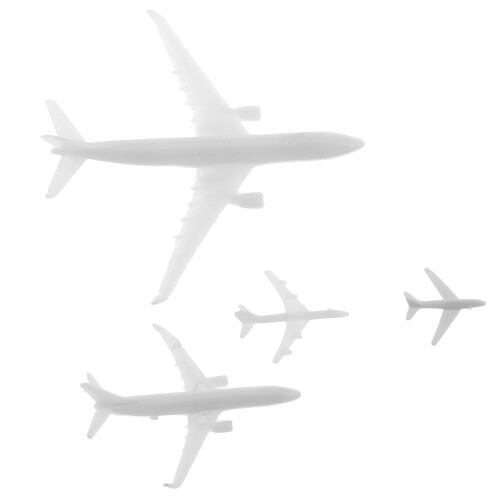 12Pcs Micro Landscape Plane Kits White Plastic Miniature Decor Toys 2