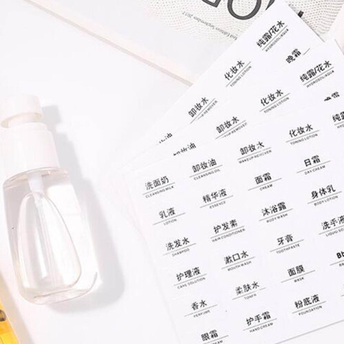 30Pièces Étiquettes Identification Cosmétiques Imprimées Noir Multi 2