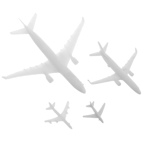 12Pcs Micro Landscape Plane Kits White Plastic Miniature Decor Toys 1