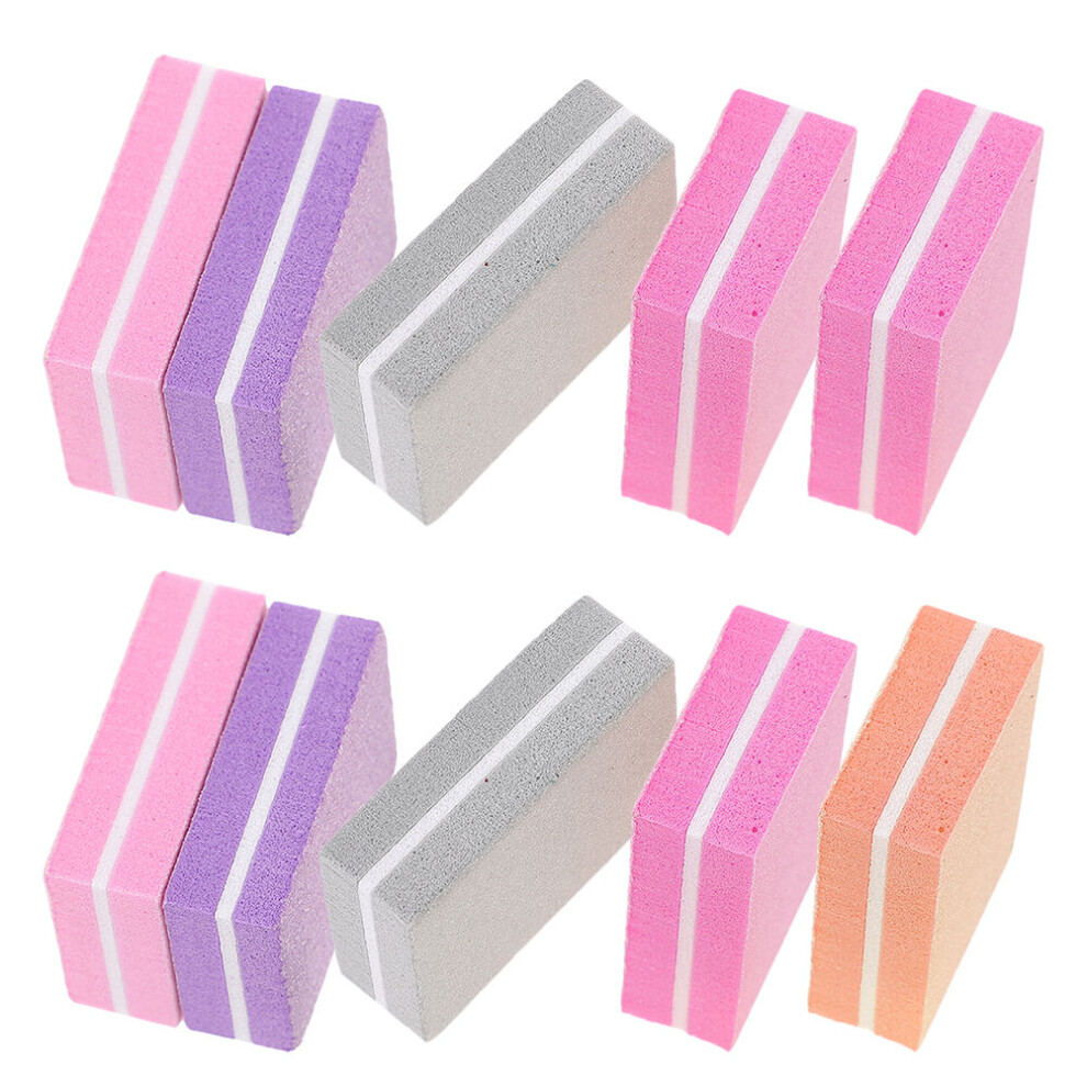Totority 100Pcs Manicure Sponge Nail Buffer Blocks Durable Assorted Color Files