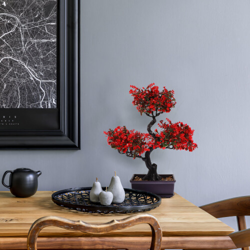 3Pièces Artificielles Rouges Décoratives Pour Table 2
