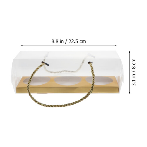 10Pcs Golden Egg-Yolk Puff Packing Boxes with Handle for Cake Shops 2