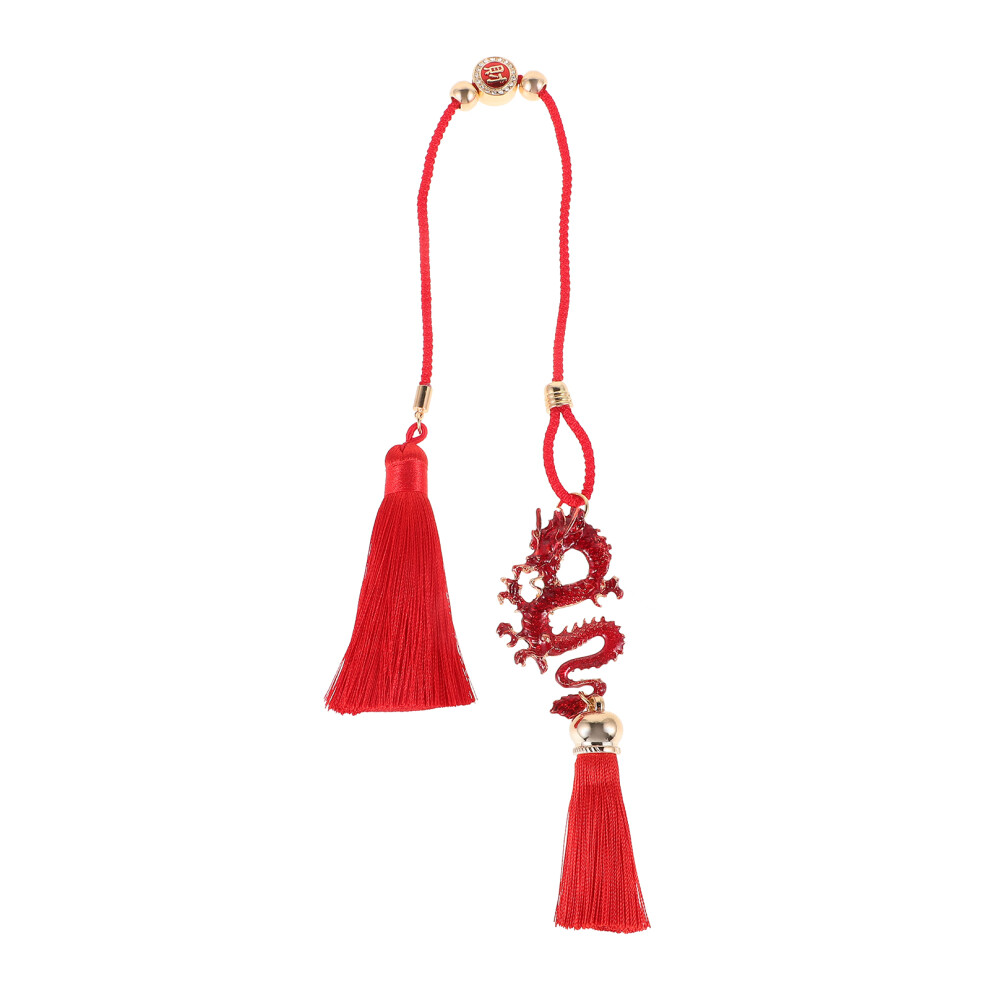 4Pcs Car Pendant Dragon Design Tassel Hanging Interior Decor Red 3641285440623