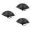 3Pcs Compact Black Folding Fans Bamboo Cloth Handheld Dance Fans 8