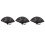 3Pcs Compact Black Folding Fans Bamboo Cloth Handheld Dance Fans 6