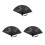 3Pcs Compact Black Folding Fans Bamboo Cloth Handheld Dance Fans 4