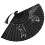 3Pcs Compact Black Folding Fans Bamboo Cloth Handheld Dance Fans 2