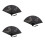3Pcs Compact Black Folding Fans Bamboo Cloth Handheld Dance Fans 7