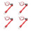 4Pcs Motorcycle Antenna Light Red Alloy Plastic Night Visibility 5