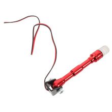 4Pcs Motorcycle Antenna Light Red Alloy Plastic Night Visibility