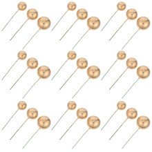 300Pcs Plastic Gold Orb Cake Toppers Sphere Cake Decorations