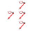 4Pcs Motorcycle Antenna Light Red Alloy Plastic Night Visibility 4
