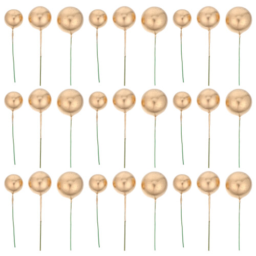 300Pcs Plastic Gold Orb Cake Toppers Sphere Cake Decorations 2