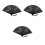 3Pcs Compact Black Folding Fans Bamboo Cloth Handheld Dance Fans 5