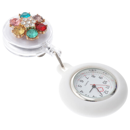 2Pcs Nurse Pocket Watches White Stable Hanging Functional for Nurses