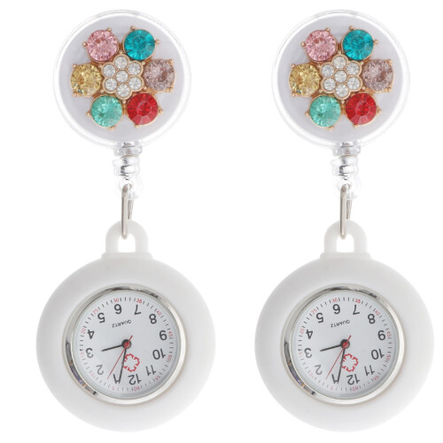 2Pcs Nurse Pocket Watches White Stable Hanging Functional for Nurses 2