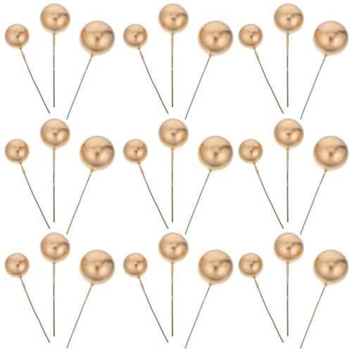 300Pcs Plastic Gold Orb Cake Toppers Sphere Cake Decorations 1