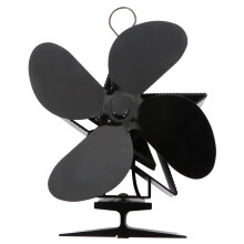 2Pcs Heat Powered Silent Fireplace Fan Black Stove Fan for Room Warmth