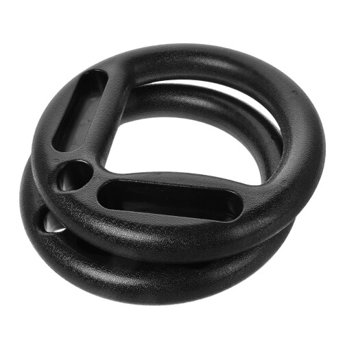 4Pcs Durable Pull Rings Black ABS Fitness Rings for Exercise 2