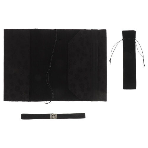 2Pcs Elegant Black Fabric Book Protector Case for A5 Notebooks 1