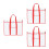 3Pcs Clear PVC Poster Organizer Bags Red with Handle Large Capacity 5