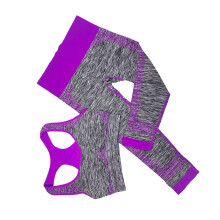 1Set Premium Purple Racerback Legging Pants Set Wire-Free Bra Gym Yoga