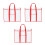 3Pcs Clear PVC Poster Organizer Bags Red with Handle Large Capacity 7