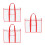 3Pcs Clear PVC Poster Organizer Bags Red with Handle Large Capacity 4