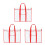3Pcs Clear PVC Poster Organizer Bags Red with Handle Large Capacity 9