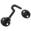 2Sets Black Metal Window Latch Hook with Screws Durable Iron Hook Lock 2