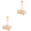 2Sets Sound fork Set with Beige Wooden Resonator 5