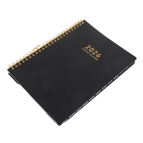 4Pcs Compact Black Hard and Monthly Planner 2026 1