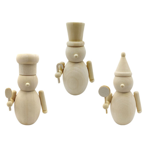 9Pcs Light Yellow DIY Wooden Nutcracker Figures for 1