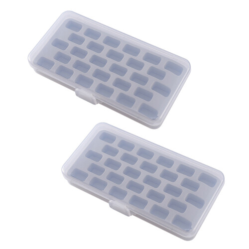 8Pcs Compact Grey Plastic Bobbin Storage Box with Sponge for Sewing 1