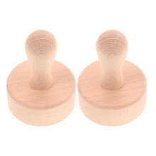 4Pcs Beige Wooden Tart Press Tool Removable Bottom Baking Set