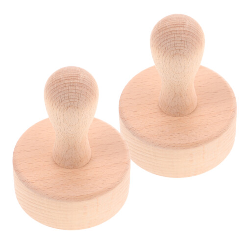 4Pcs Beige Wooden Tart Press Tool Removable Bottom Baking Set 1