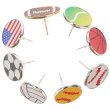 16Pairs Alloy Sports Earrings Women Baseball Football Soccer
