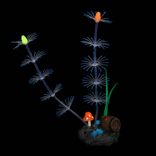 2Pcs Blue Silicone Simulation Water Grass Aquarium Decoration 2