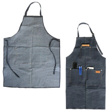 3Pcs Black Durable Denim Aprons for Salon Barber Cooking and Gardening