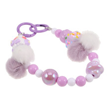 2Pcs Trendy Multi Handmade Beaded Phone Charm Strap Keychain Pendant
